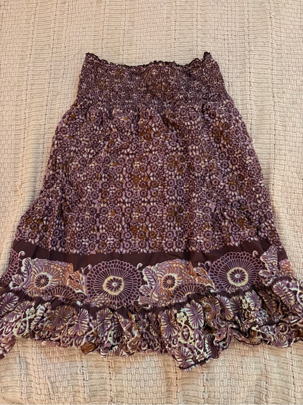 Smocked strapless dress